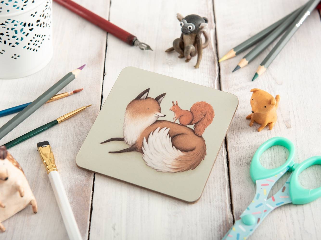 Fox & Squirrel Coaster