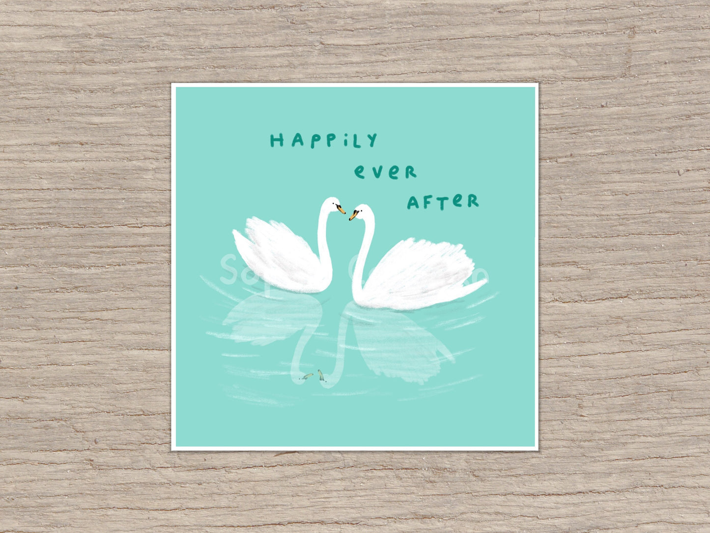 Happily Ever After Swans Signed Fine Art Print Wedding Gift