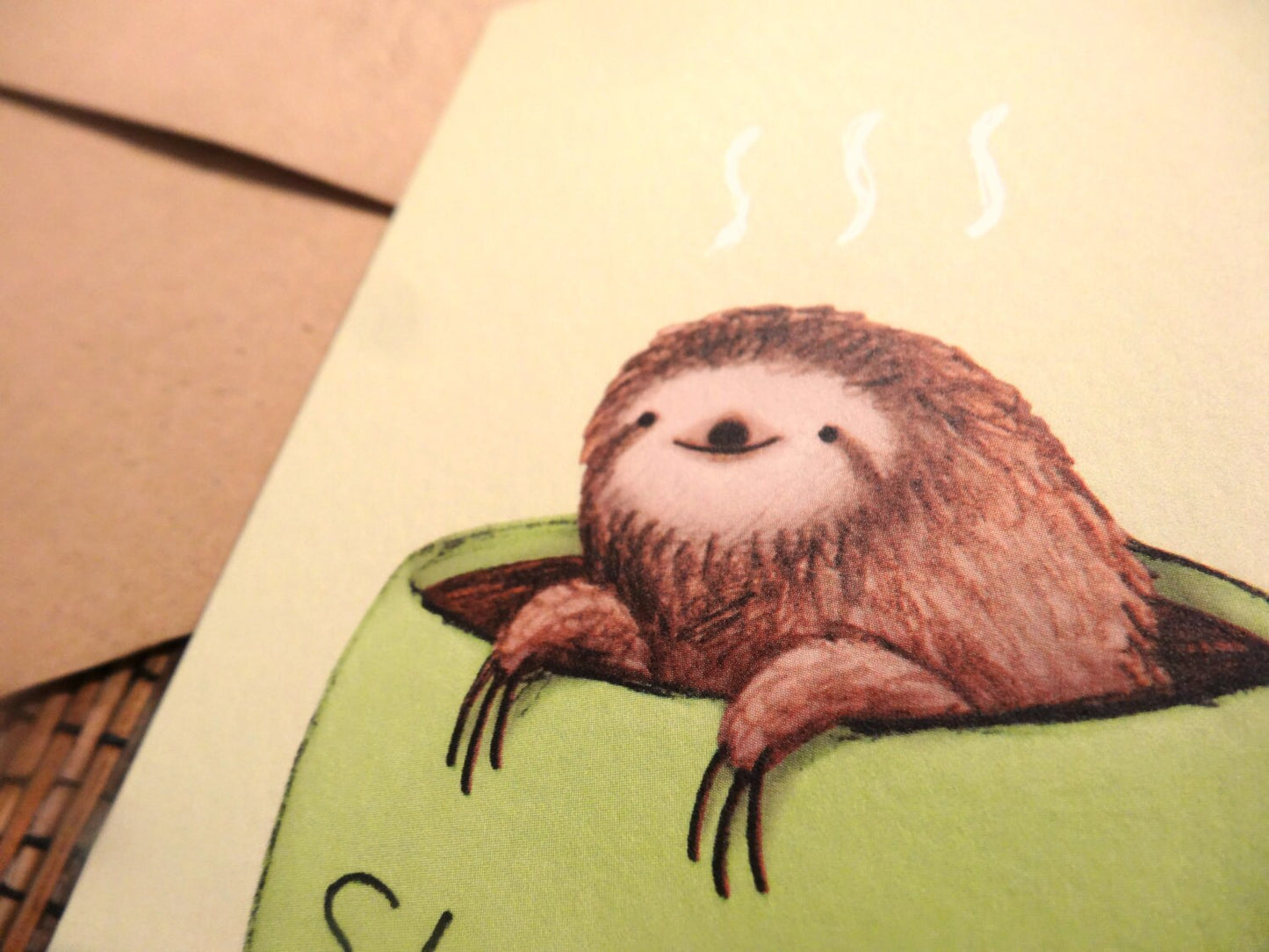 Sloffee Card - Cute Sloth Cup of Coffee