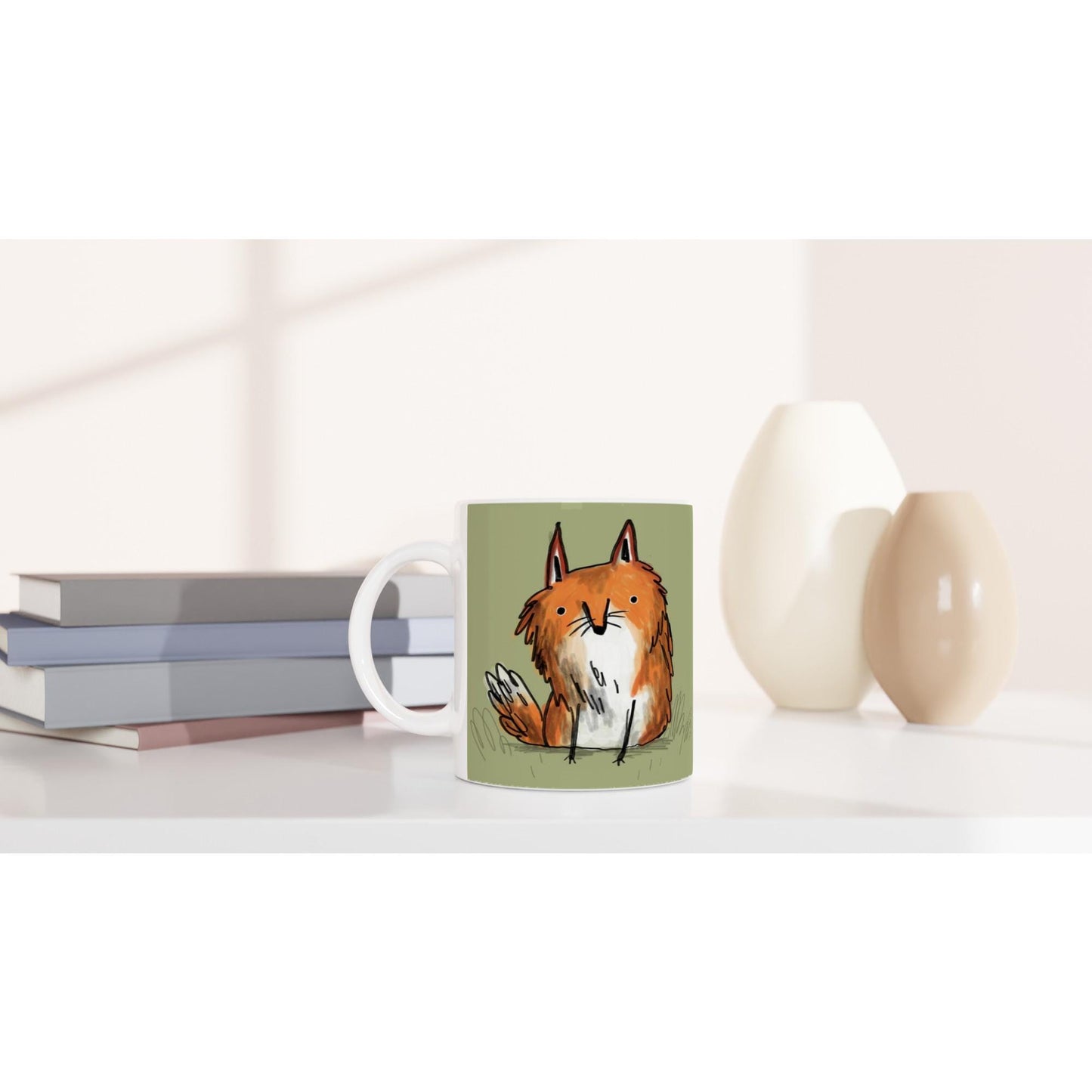 Scraggly Fox - Cute Foxes Illustration 11oz Ceramic Mug