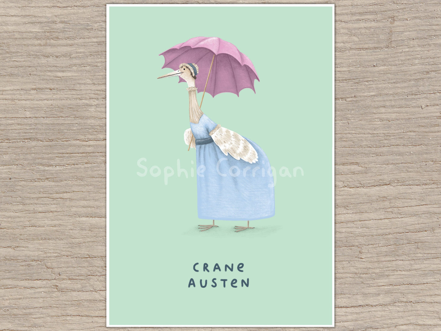Crane Austen Art Print: Signed Literary Critters Illustration