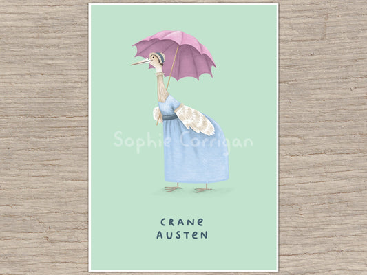 Crane Austen Art Print: Signed Literary Critters Illustration