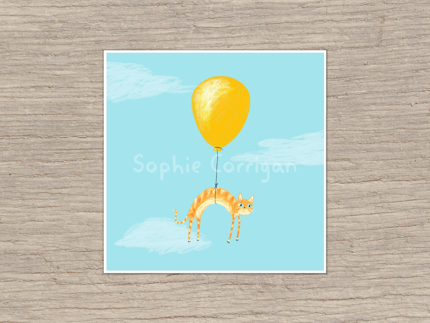 Balloon Cat Signed Art Print