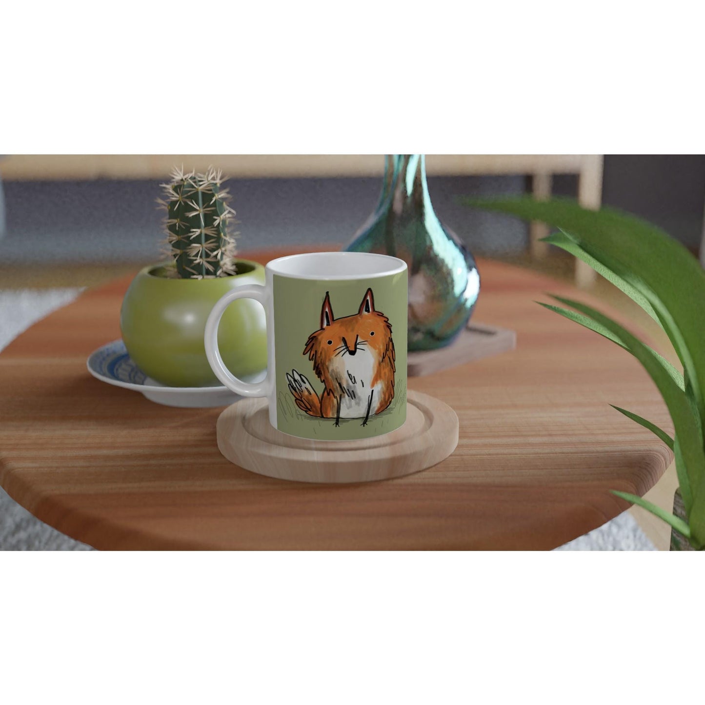 Scraggly Fox - Cute Foxes Illustration 11oz Ceramic Mug