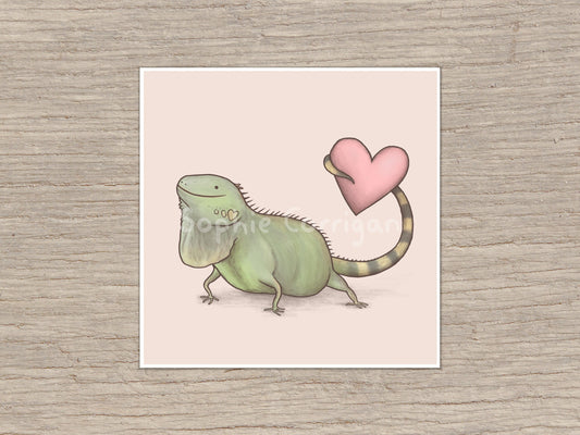 Iguana Love You Signed Art Print