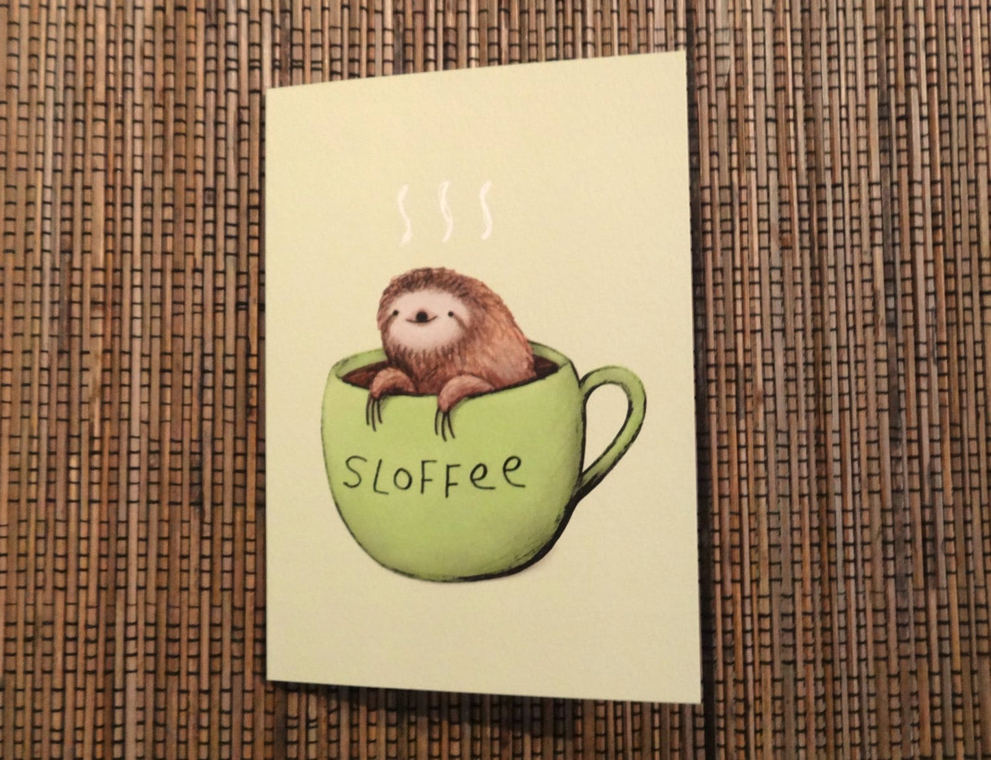Sloffee Card - Cute Sloth Cup of Coffee