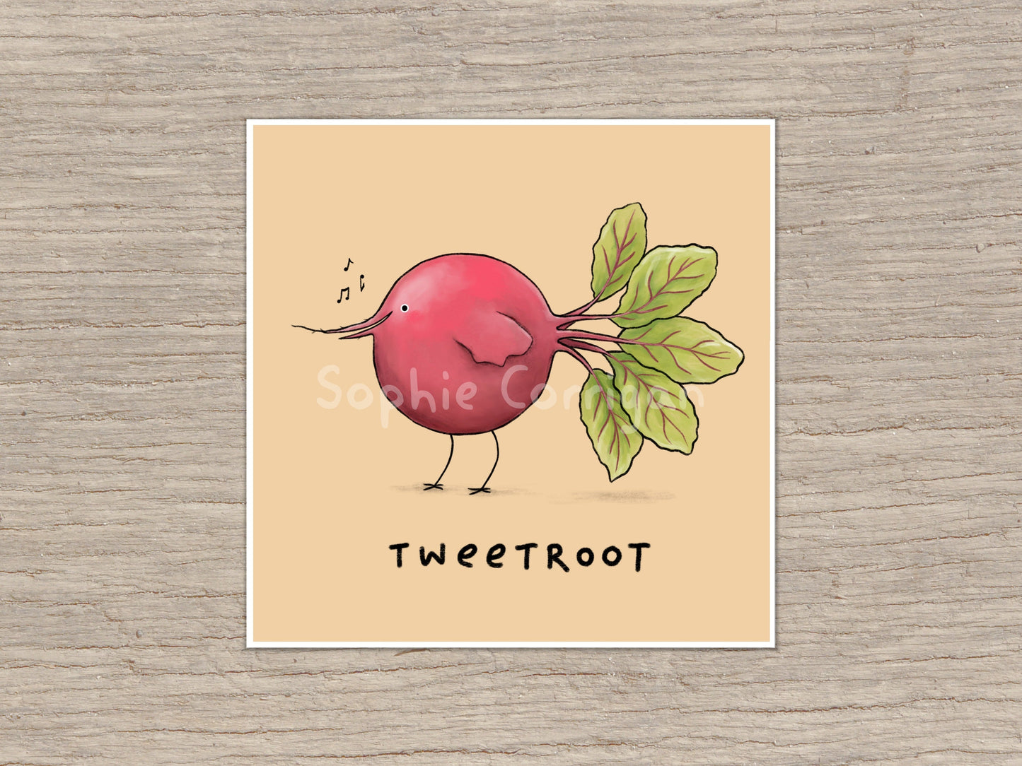 Tweetroot Beetroot Bird Signed Fine Art Print - Pugtato