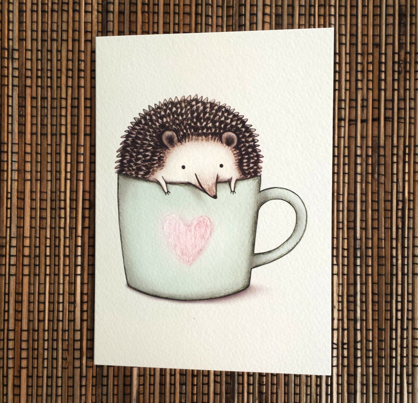Hedgehog in a Mug Card