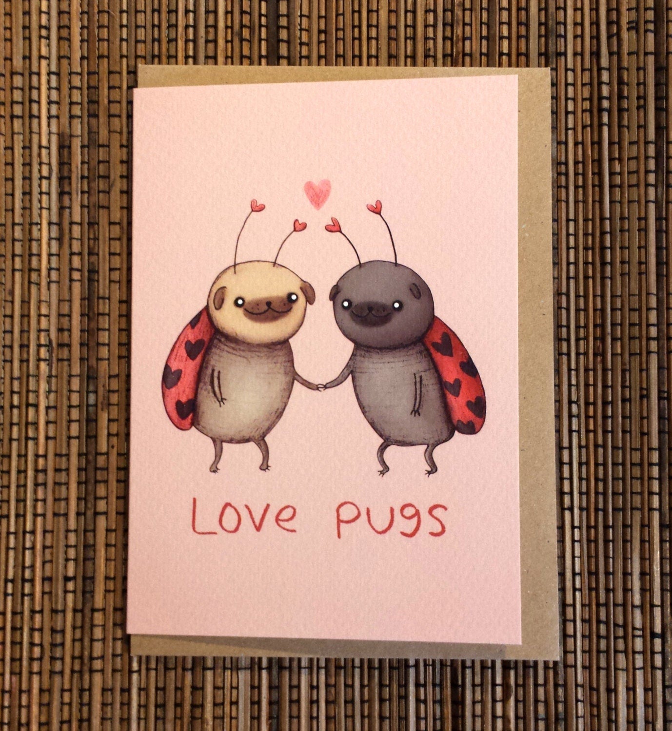 Love Pugs Card