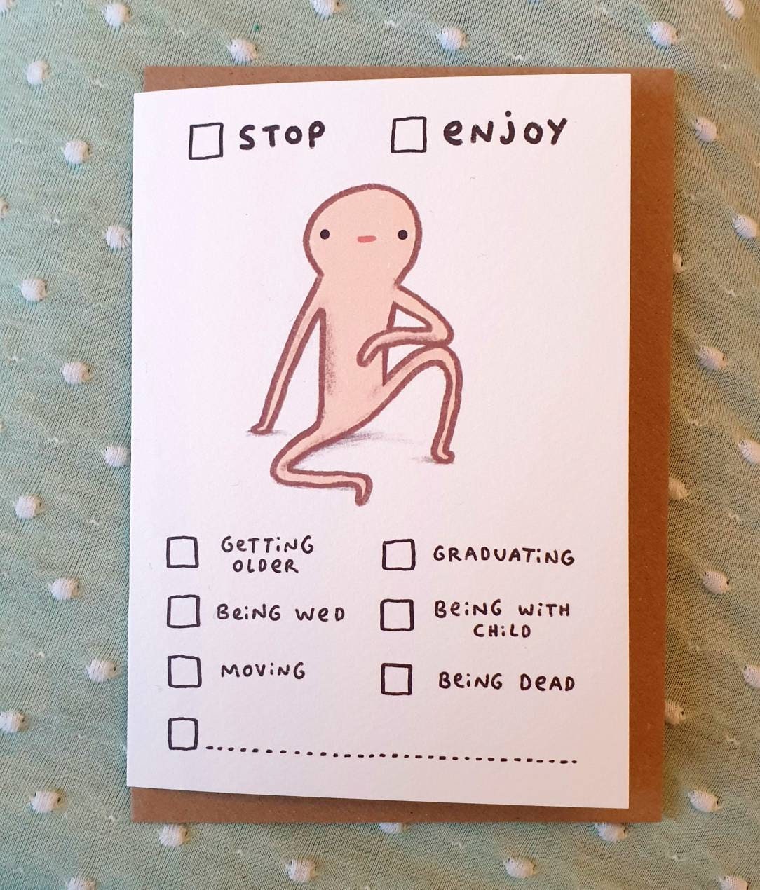 Multiple Choice Honest Blob Greeting Card - Birthday, Wedding, Marriage, New Home, Pregnancy, Graduation
