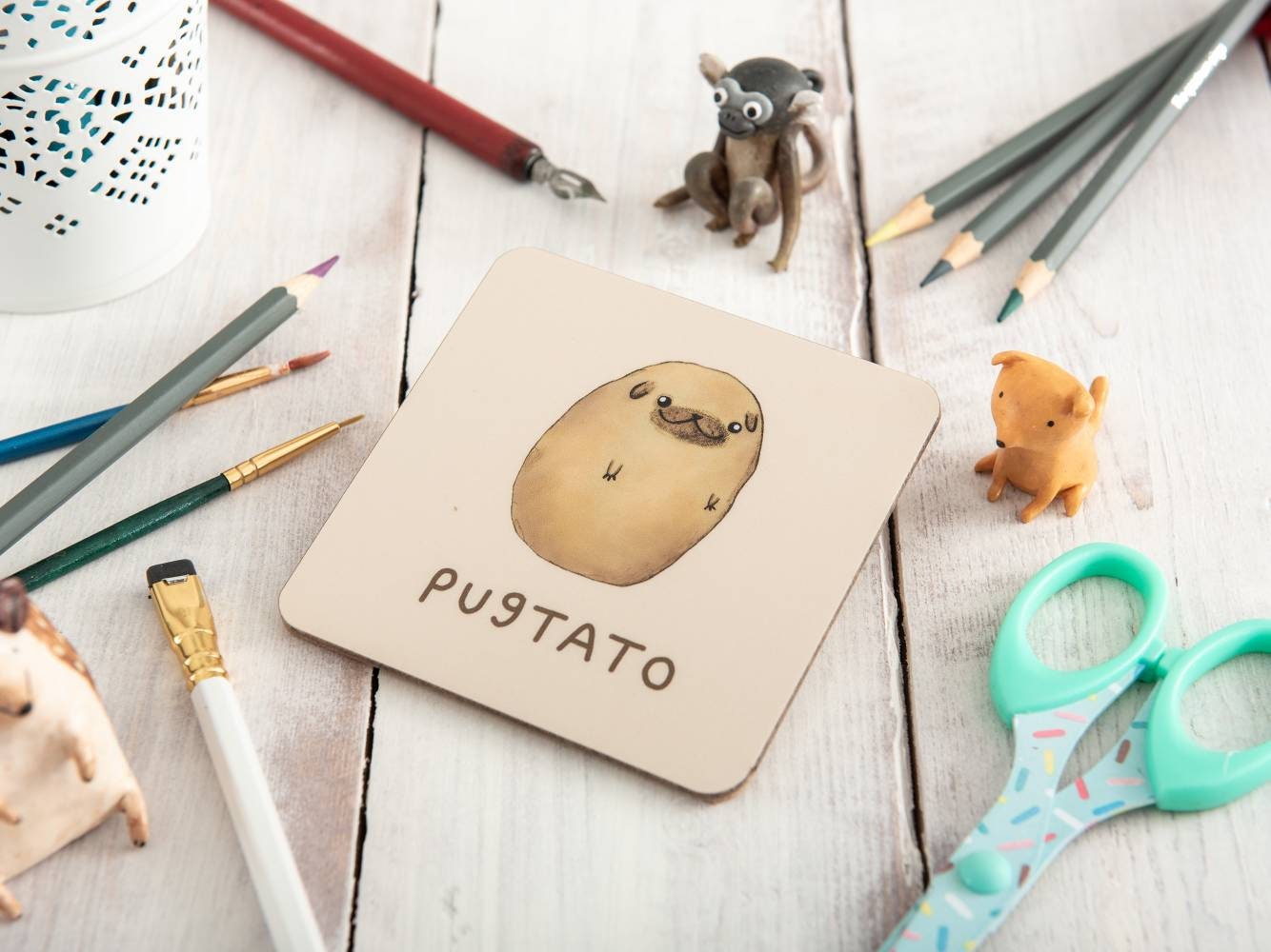 Pugtato Potato Pug Coaster