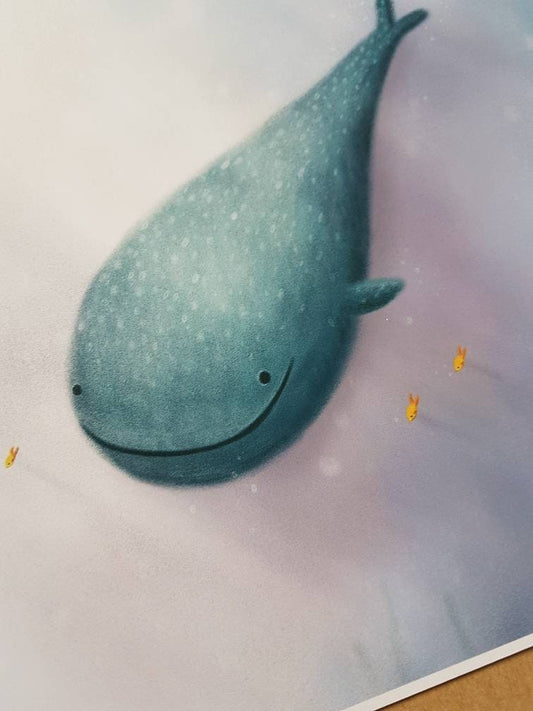 Happy Whale Shark Signed Art Print