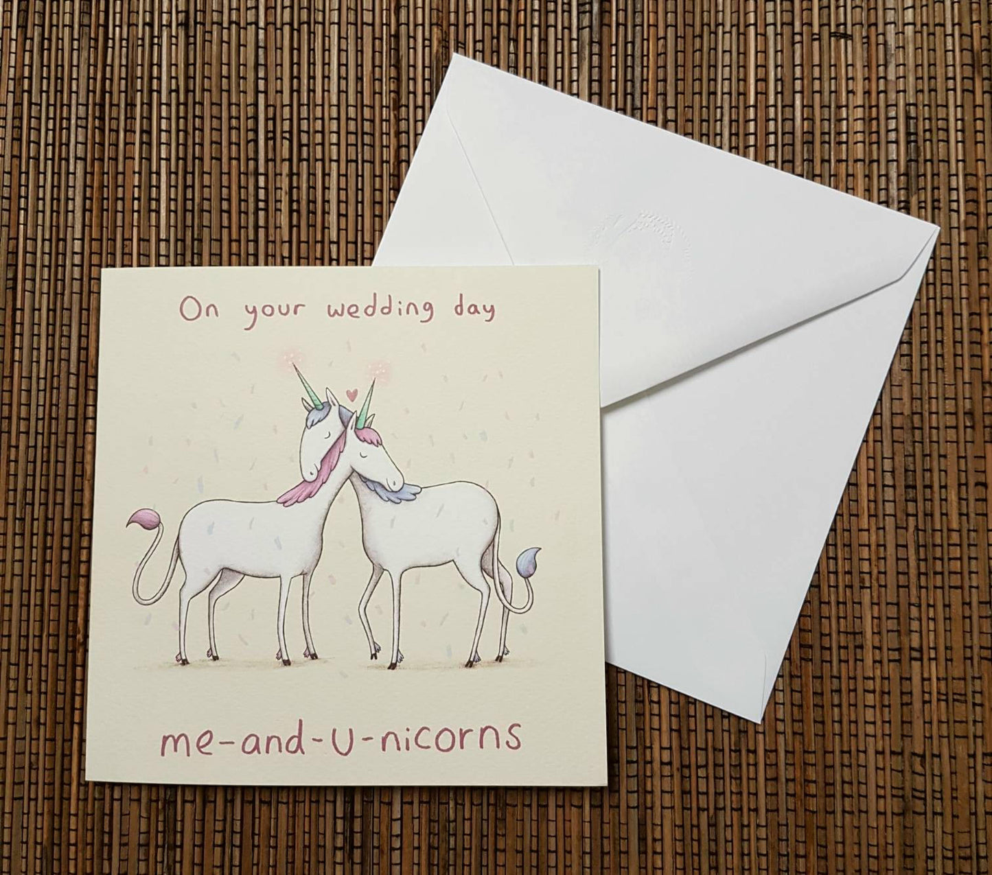 Unicorn Wedding Card - Cute Illustrated Marriage Greeting