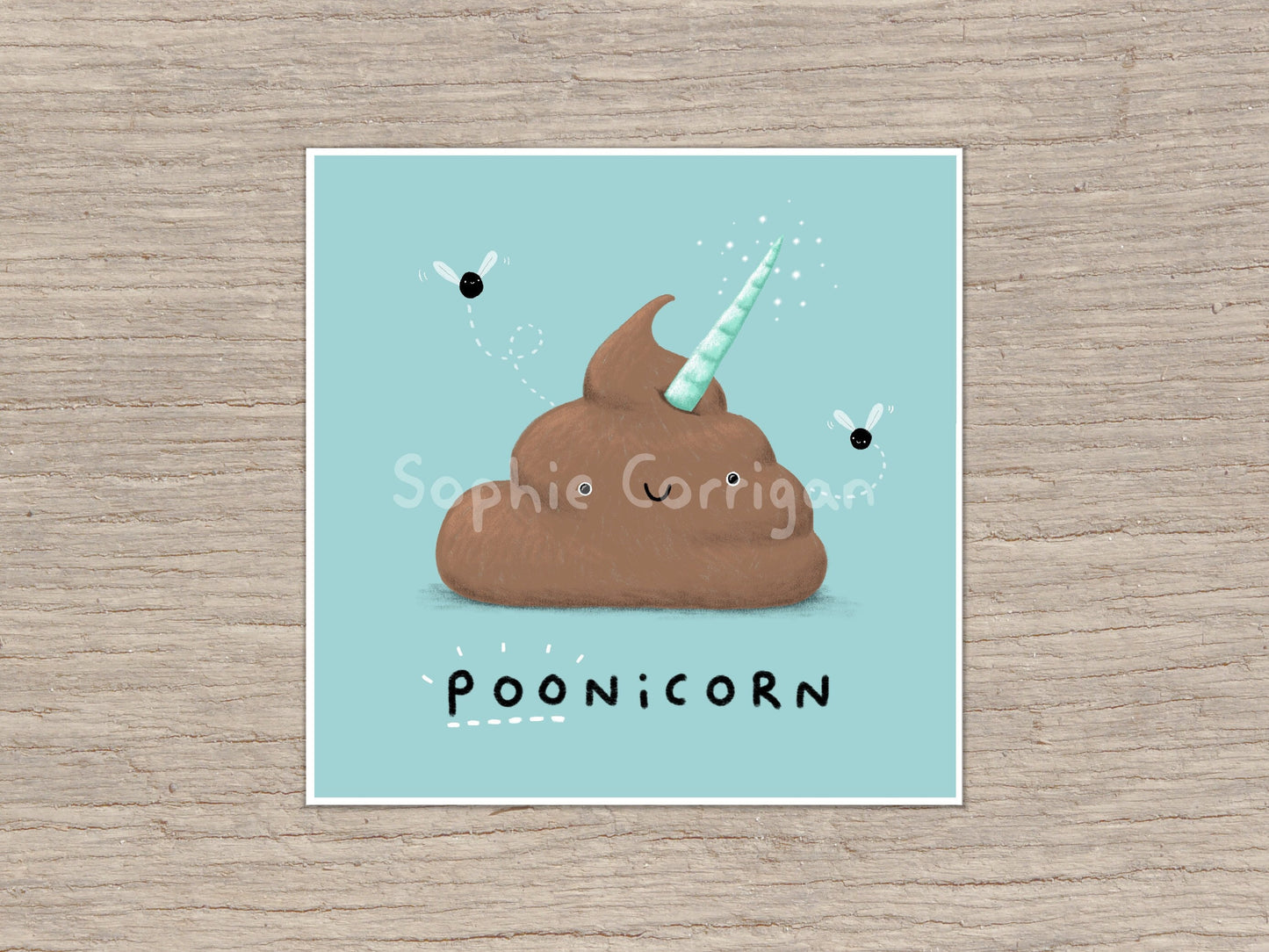 POOnicorn Cute Poop Unicorn Signed Fine Art Print