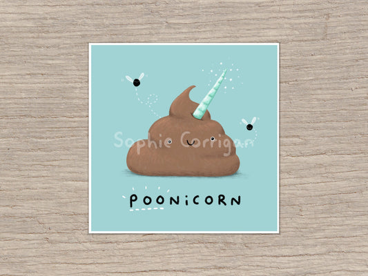 POOnicorn Cute Poop Unicorn Signed Fine Art Print