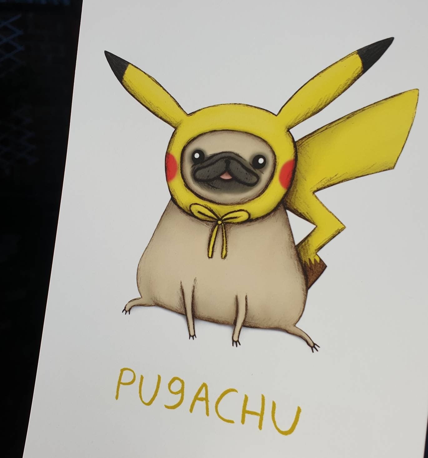 Pugachu Art Print – Cute Pug Dog Pokemon Pun Illustration