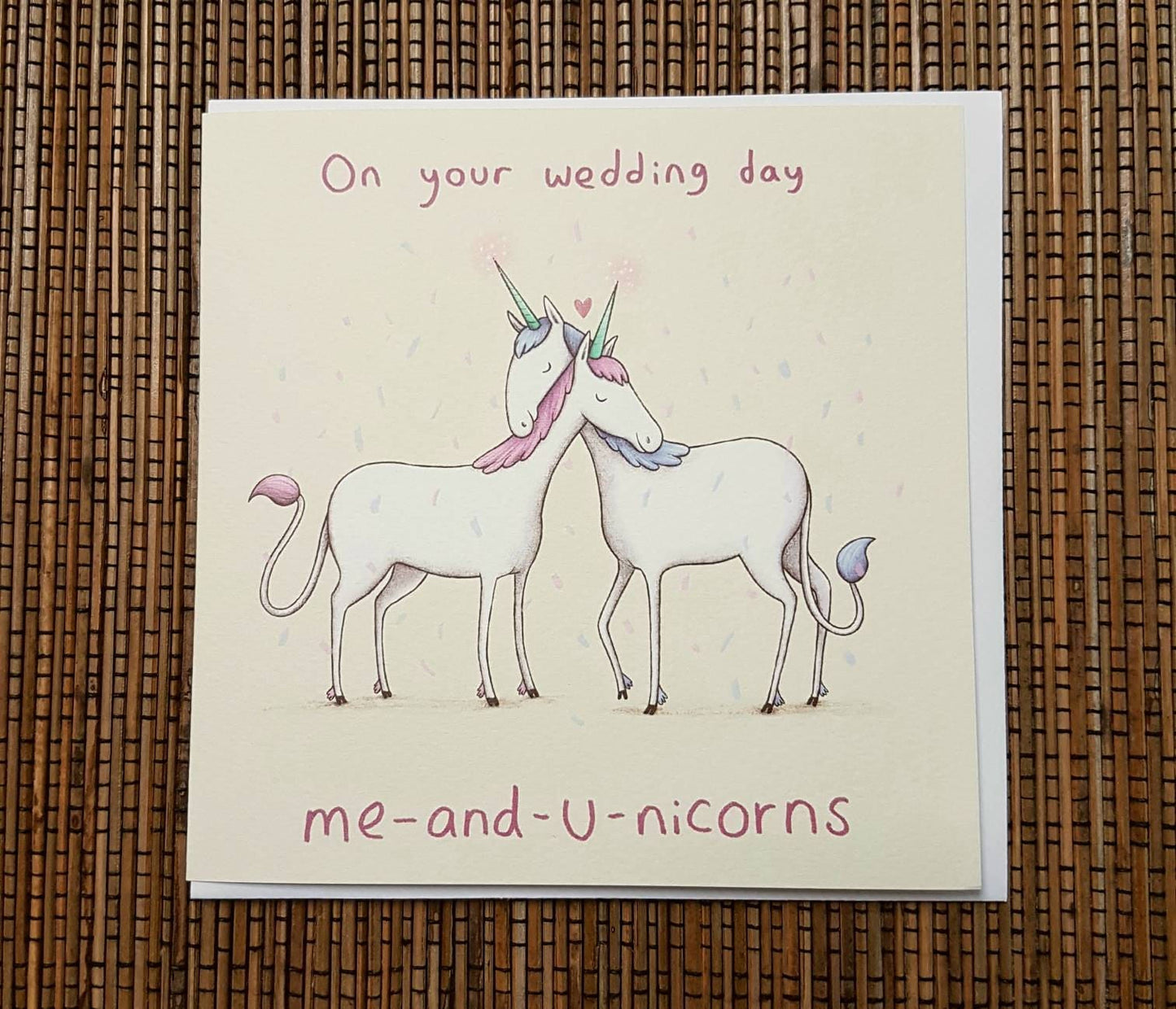 Unicorn Wedding Card - Cute Illustrated Marriage Greeting