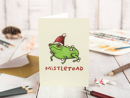 Mistletoad Mistletoe Toad Frog Christmas Card