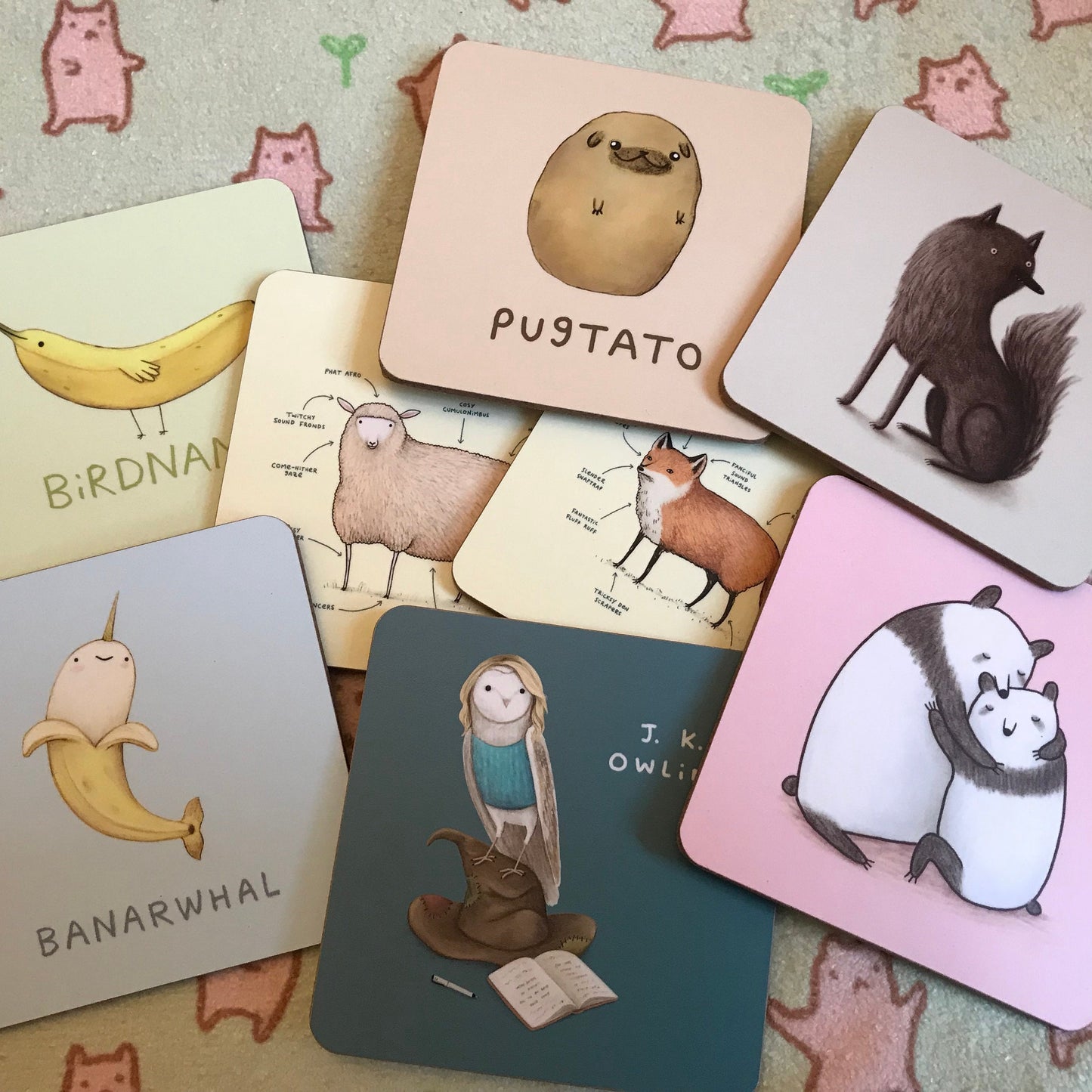 Birdnana Coaster: Original Illustration, Bird Banana