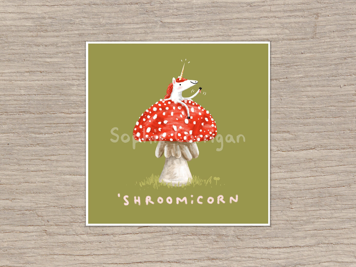 SHROOMicorn Cute Mushroom Unicorn Signed Fine Art Print