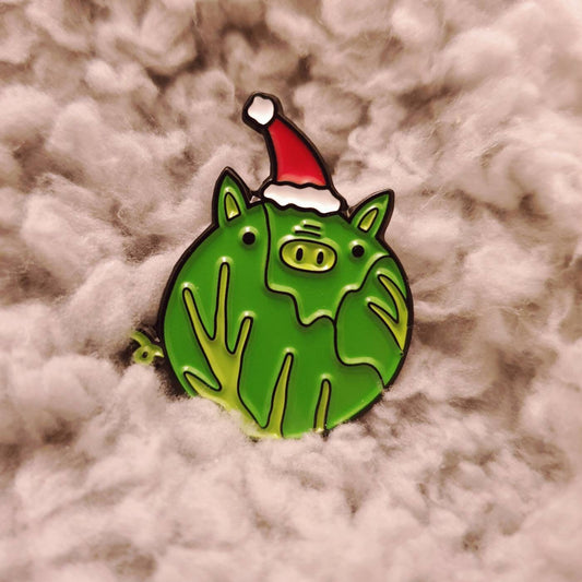 Brussels Snout Christmas Brussel Sprout Pig Pin Badge