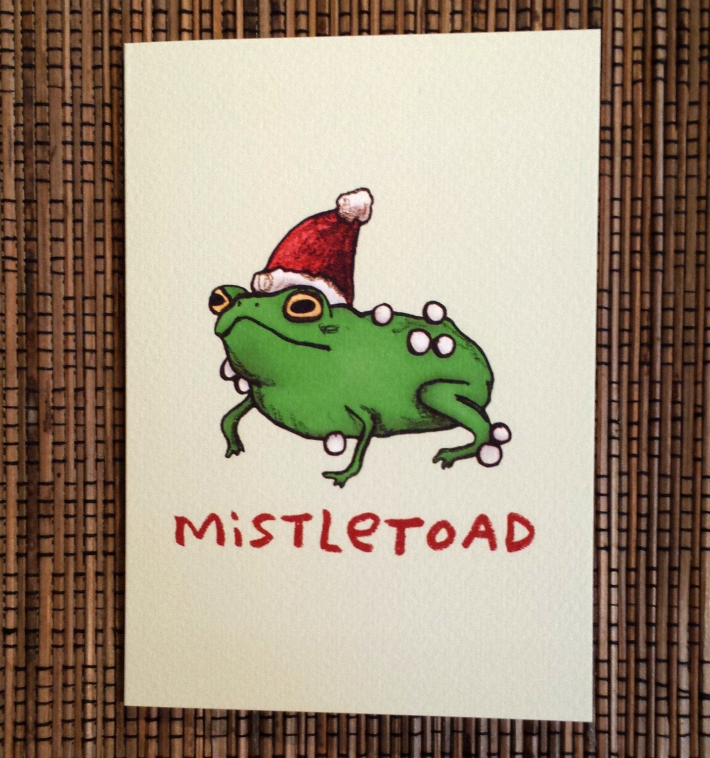Mistletoad Mistletoe Toad Frog Christmas Card