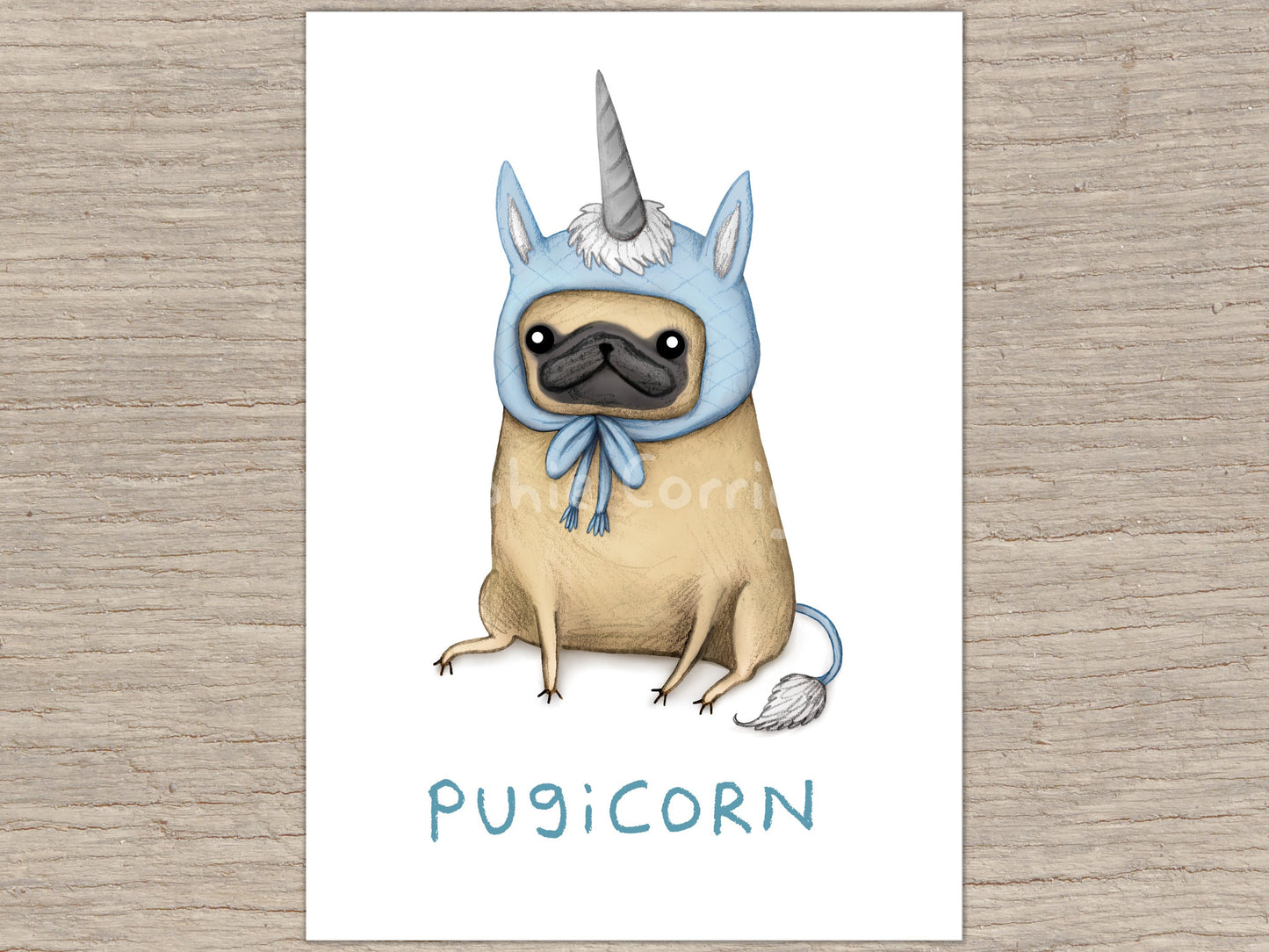 Pugicorn Fawn Signed Art Print