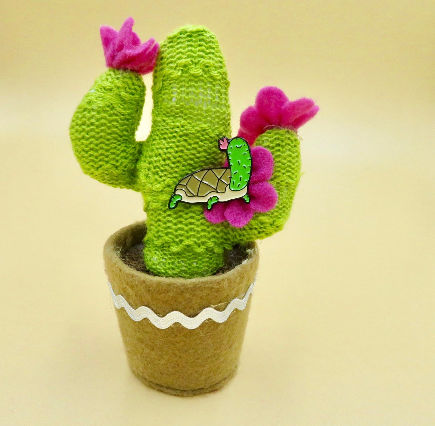 Cactoise Cactus Tortoise Pin Badge