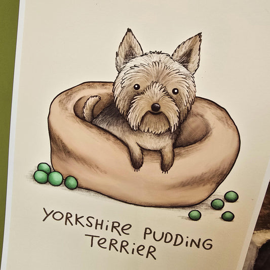 Yorkshire Pudding Terrier Signed Art Print