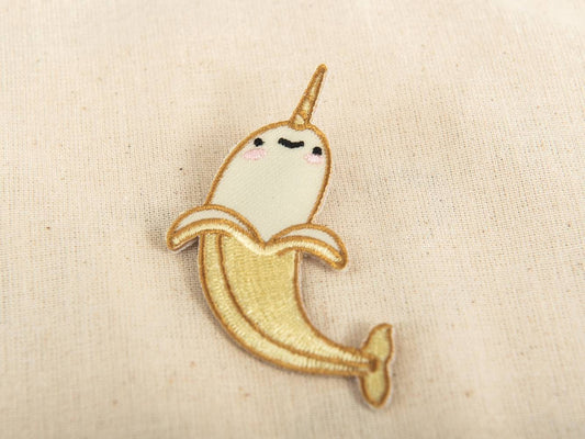 Banarwhal Banana Narwhal Iron On Patch