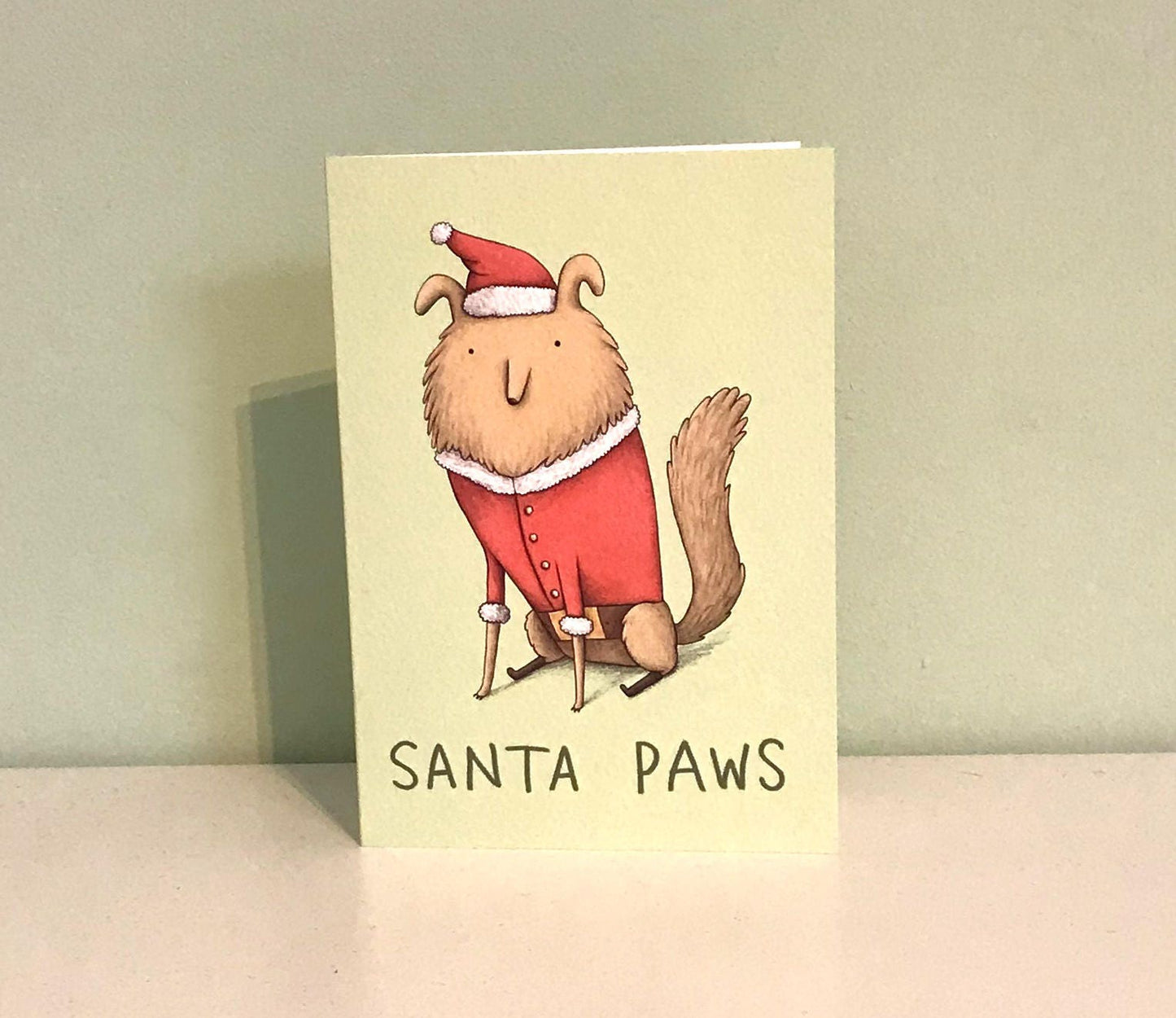 Santa Paws Cute Dog Christmas Card