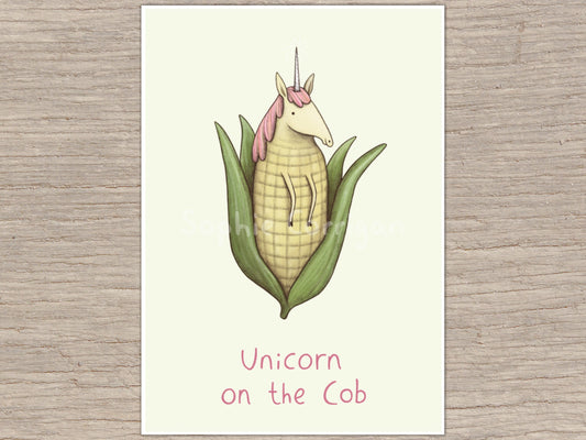 Unicorn on the Cob Signed Art Print