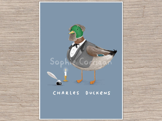 Charles Duckens Charles Dickens Duck Signed Fine Art Print