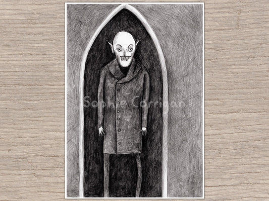 Nosferatu Vampire Horror Illustration Signed Fine Art Print