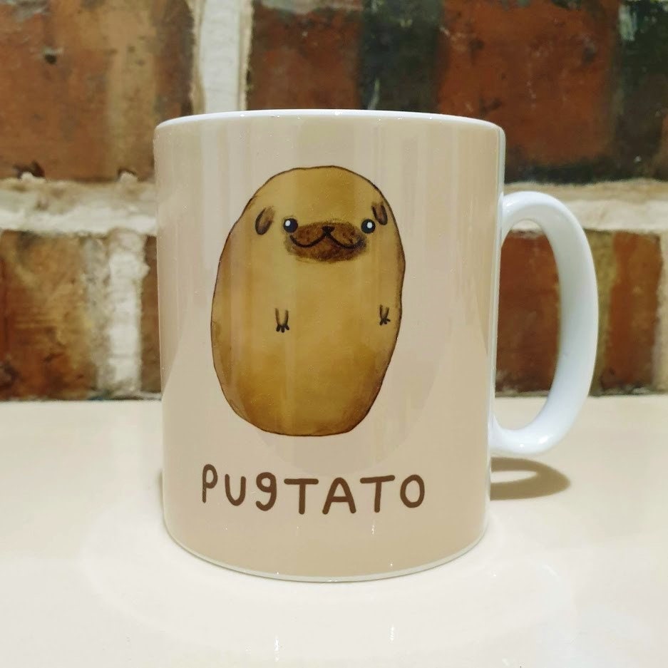 Pugtato 11oz Mug - Cute Potato Pug Dog Vegetable Spud