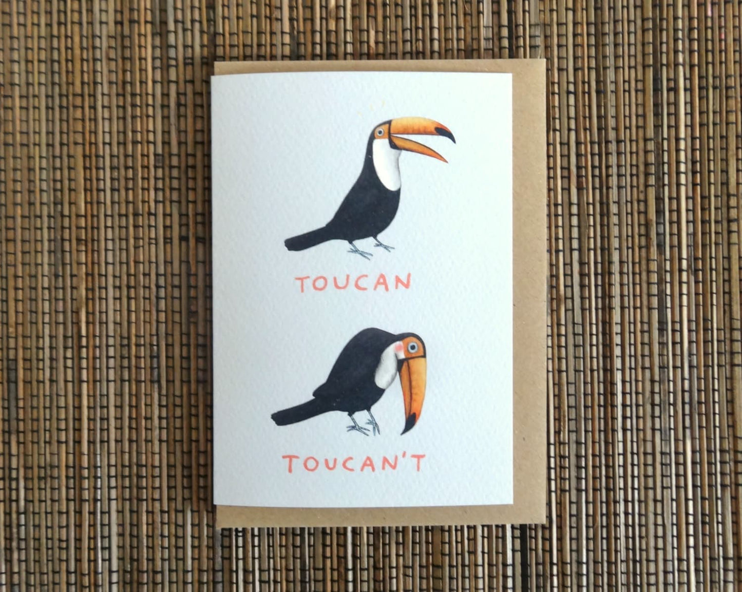 Toucan Toucan't: Pun Card Shy Bird Art, Mental Health Card