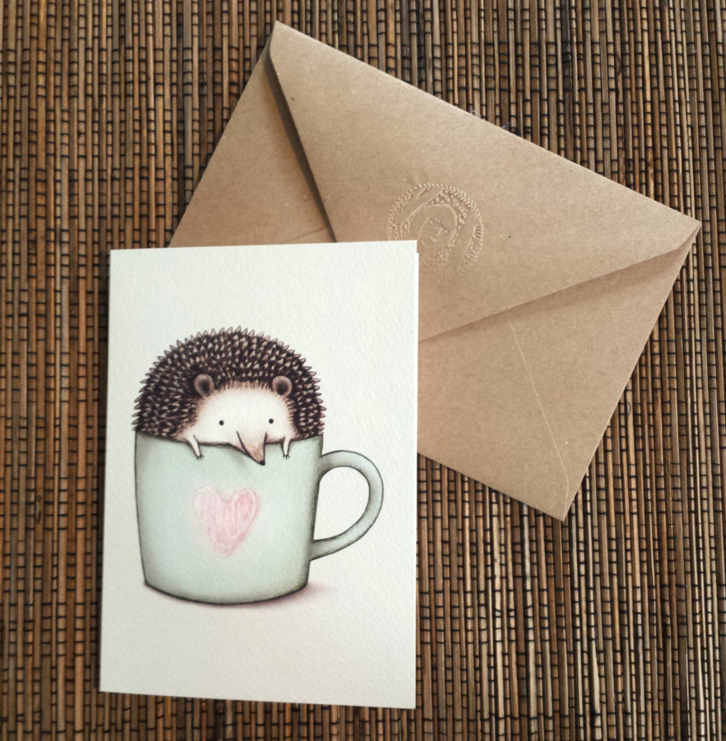 Hedgehog in a Mug Card