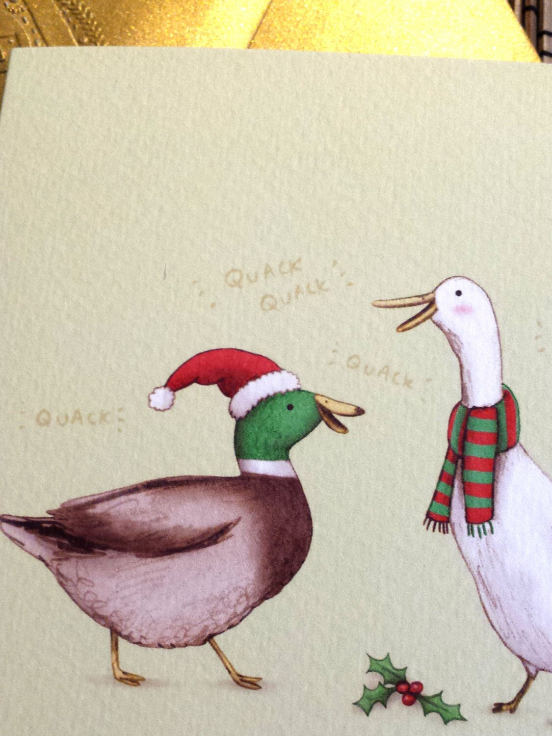 Christmas Quackers Cute Quacking Ducks Christmas Card