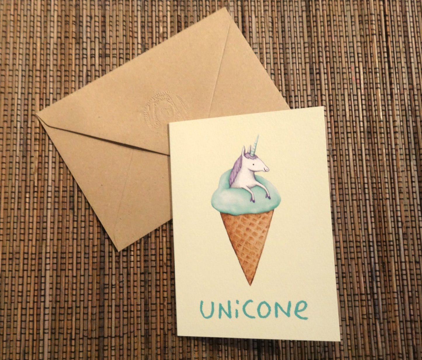 Unicone Card | Original Unicorn Ice Cream Illustration Greeting Card