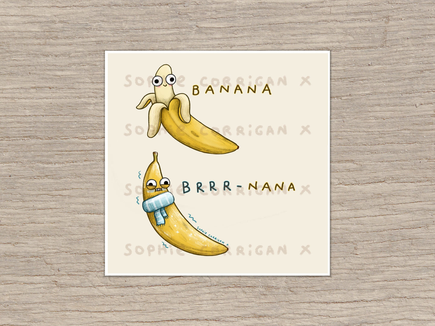 Banana Brrr-nana Signed Art Print