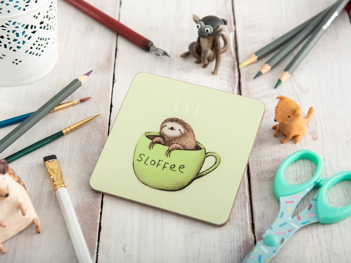 Sloffee Sloth Coffee Drinks Coaster