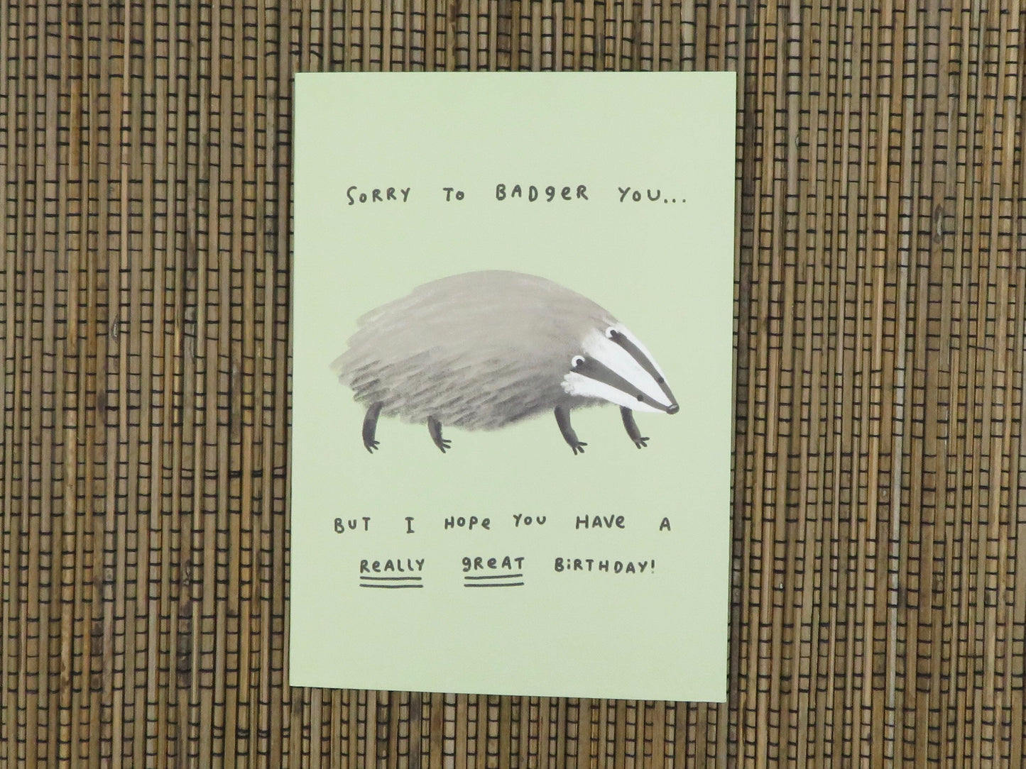 Badger Birthday Card