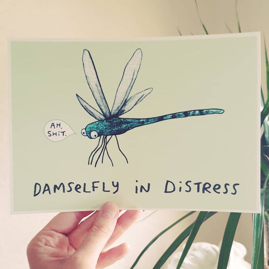 Damselfly in Distress Art Print