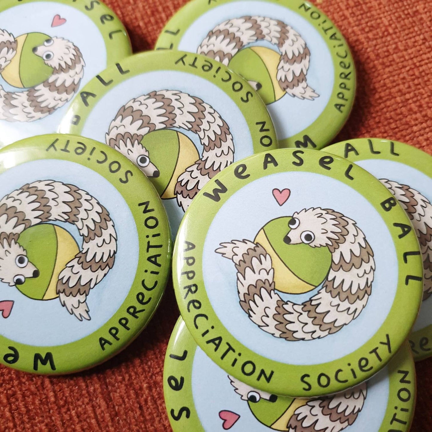 Weasel Ball Appreciation Society Metal Pin Badge