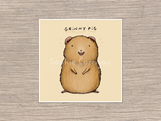 Grinny Pig Signed Art Print