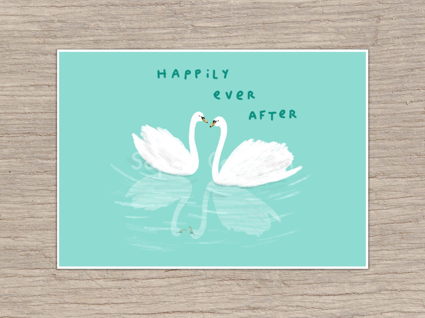 Happily Ever After Swans Signed Fine Art Print Wedding Gift