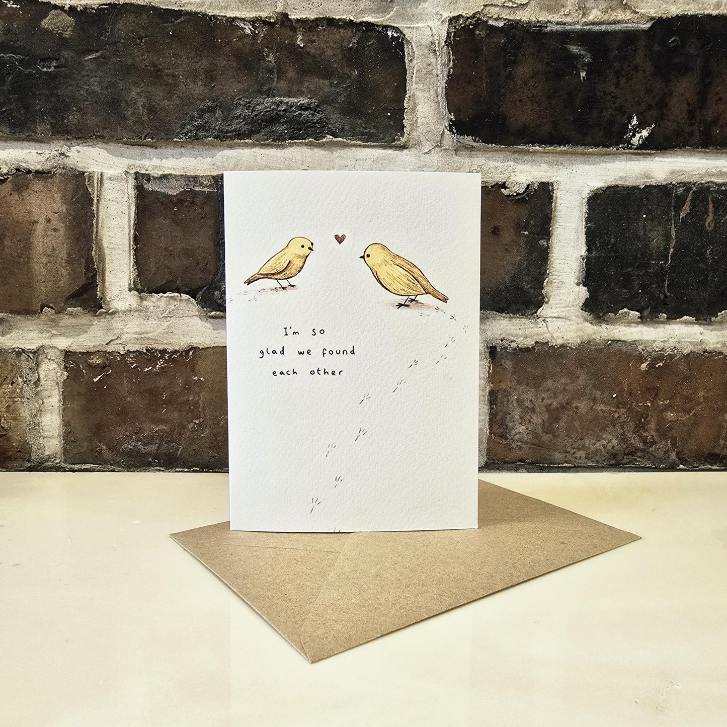 I'm So Glad We Found Each Other - Yellow Birds Love Friendship Engagement Valentines Card