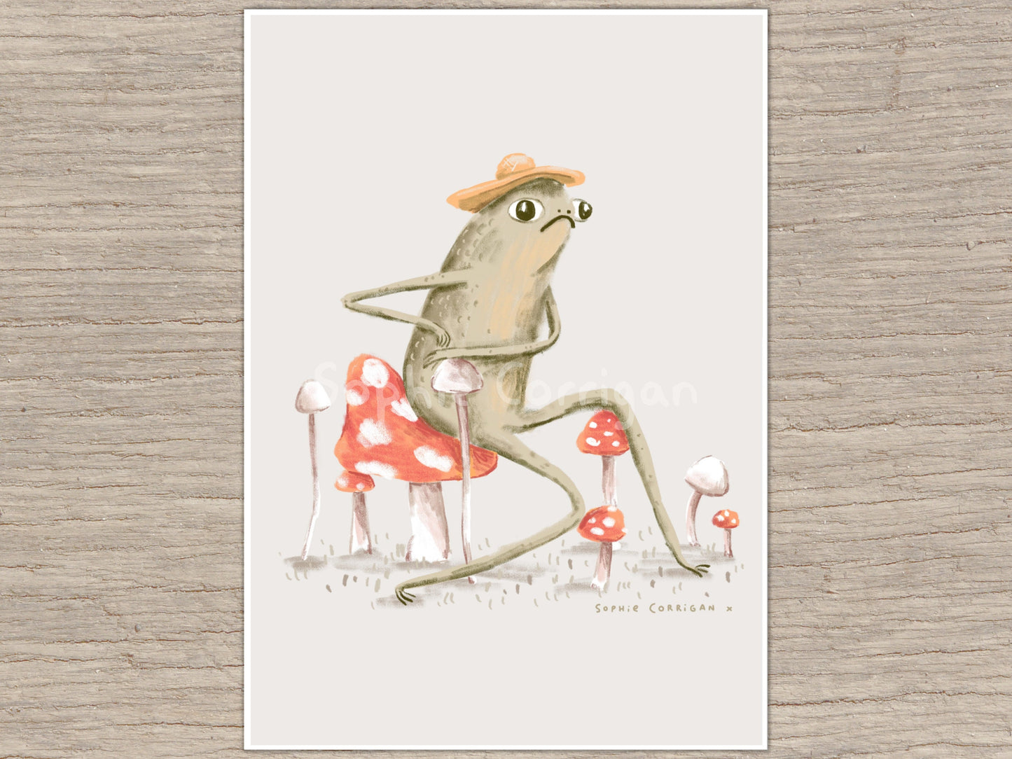 Awkward Toad Art Print: Signed Funny Frog Illustration