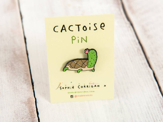 Cactoise Cactus Tortoise Pin Badge