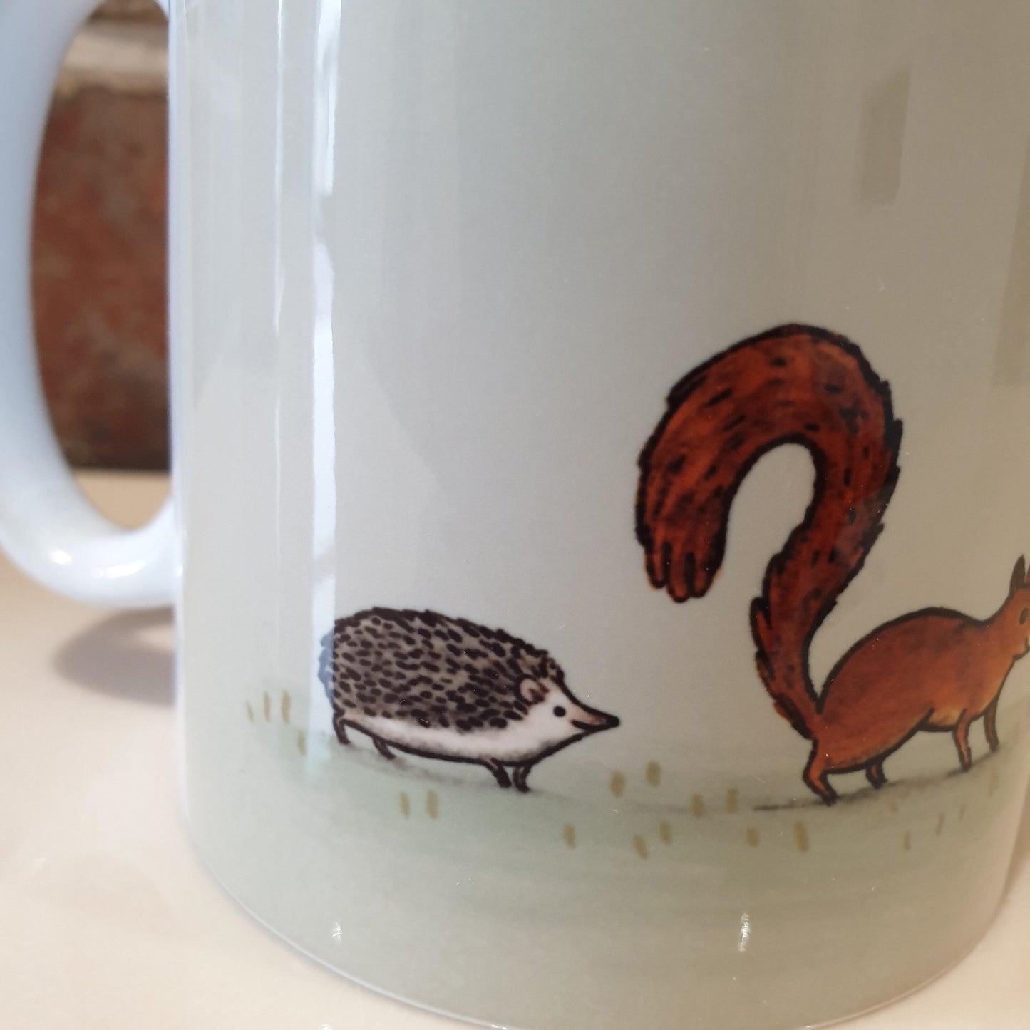 Behind You All The Way Fox Hare Red Squirrel Hedgehog Butterfly British Wildlife Mug
